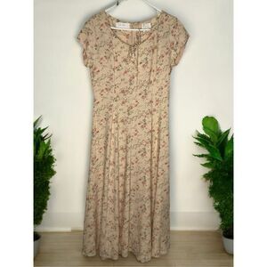 Vintage Victoria's Secret Moda Int'l Dress Womens 12 Cottagecore Tie Front‎ Maxi